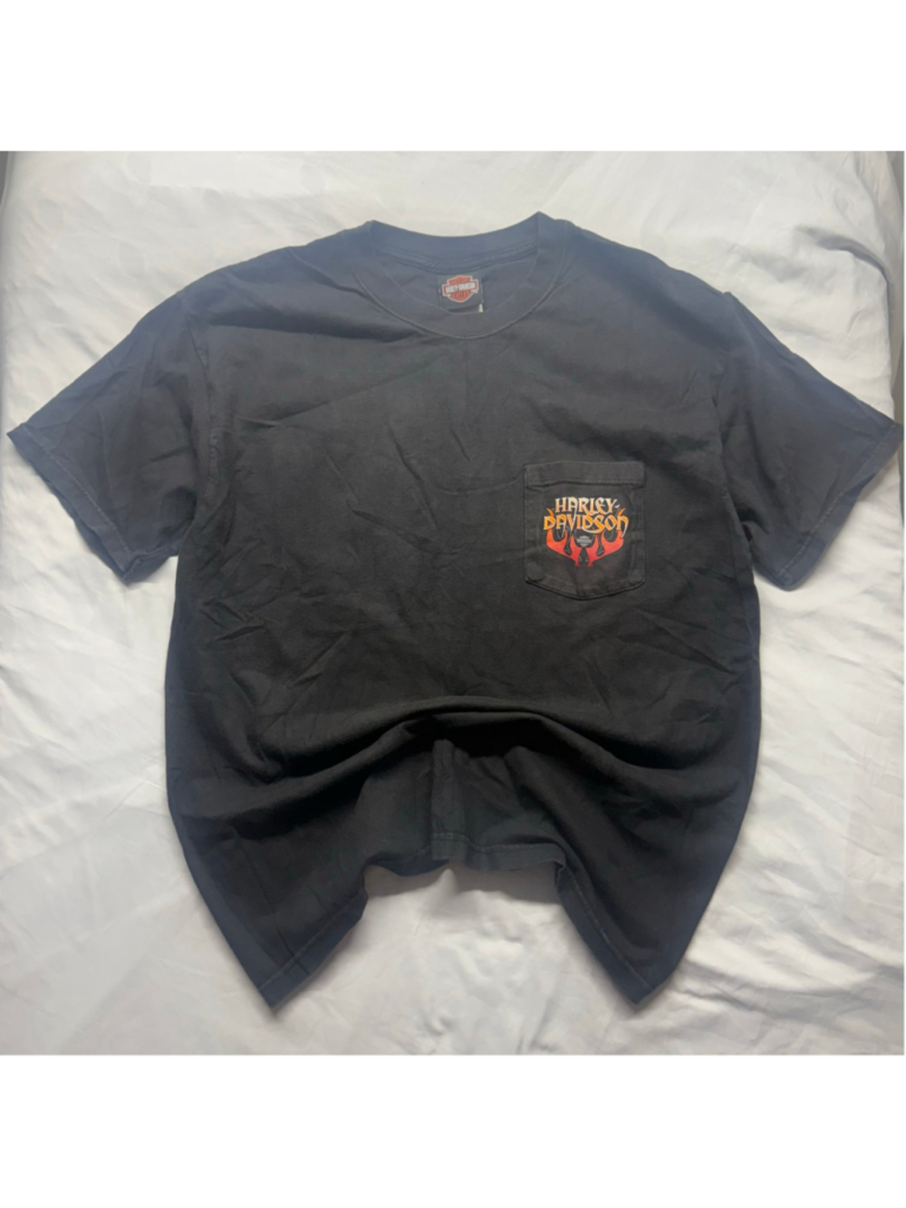Vintage 2002 Harley Davidson Myrtle Beach SC Pocket T-Shirt Black Large USA Made